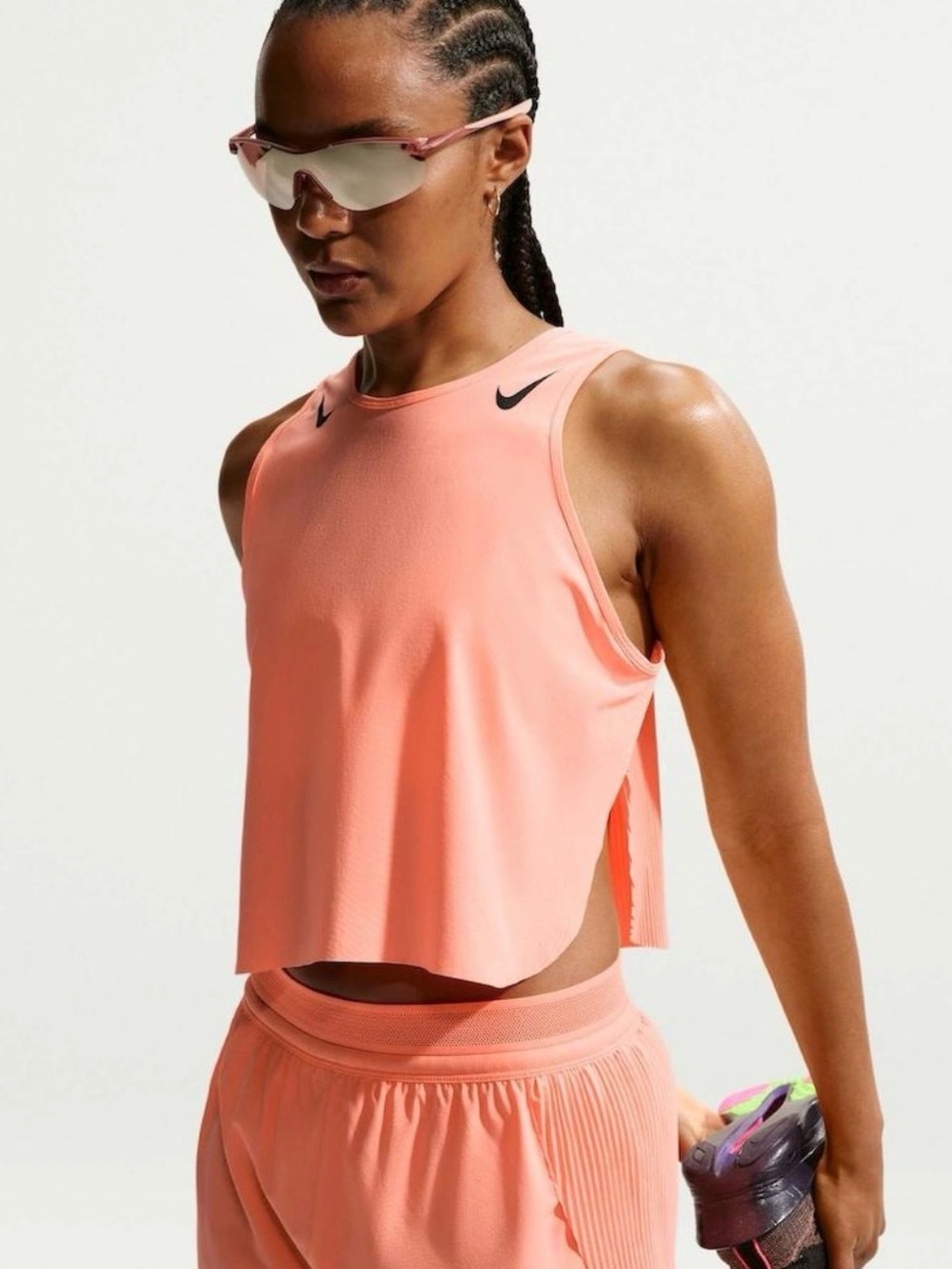 NWT Nike AeroSwift Dri-FIT ADV Cropped Running Tank Orange Pulse XS